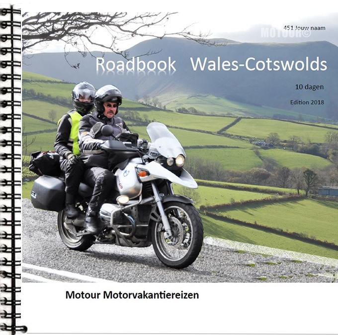 roadbook voorkant voorbeeld wales en Cotswolds